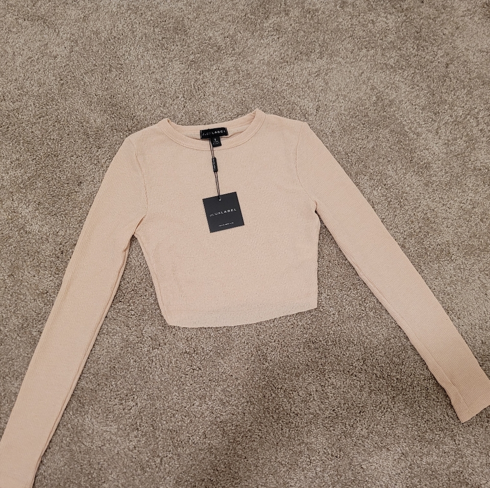 JLux Ribbed Cropped Long Sleev